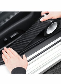 Excefore Carbon Fiber Sticker, Car Sill Protectors Strips Black Carbon Fiber Protective Film Car Door Edge Guard Anti-scratch Sticker Protect Scratch Protection Device Suitable for Most Cars(7CM*3M) 1 Roll  - Image 2
