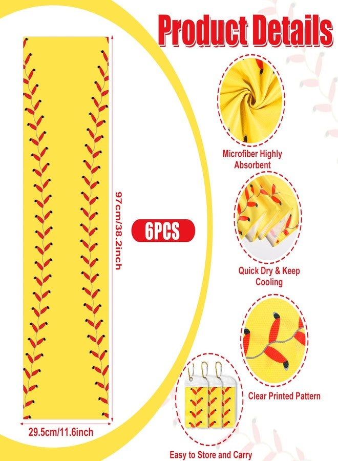 Lonfliness 6Pcs Softball Cooling Towels with Bags 38x12 in Breathable Chilly Microfiber Ice Towel Fast Drying Sport Team Gift for Player Coach Gym Workout Biking Running Yoga (Softball) - Image 2