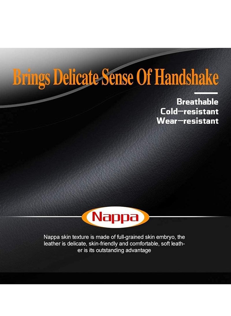 GUDOO Latest Nappa Leather Car Steering Wheel Cover Stylish Non-Slip Leather Car Interior Universal D-Shape 15 inches Black Blue  - Image 3