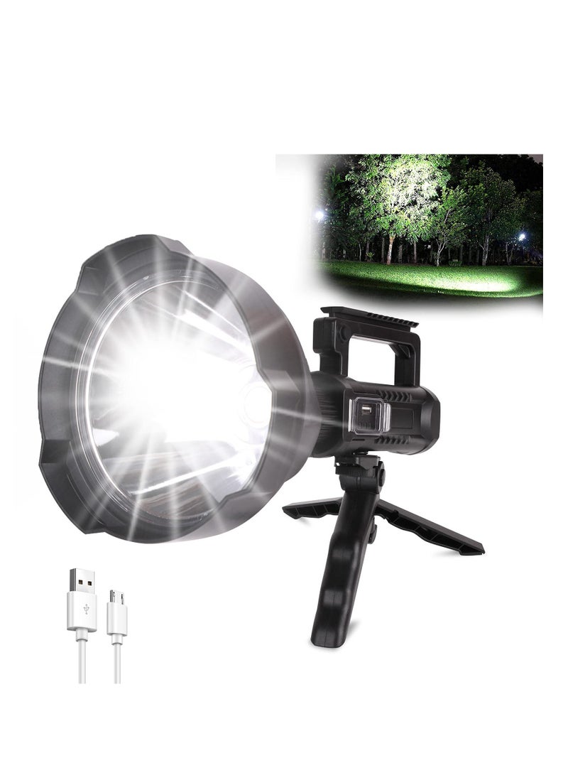 Super Bright Rechargeable Handheld Spotlight with 90000 Lumens, Waterproof LED Flashlight for Emergencies, 4 Modes Ideal for Fishing, Hunting, Hiking, and Camping - Image 1