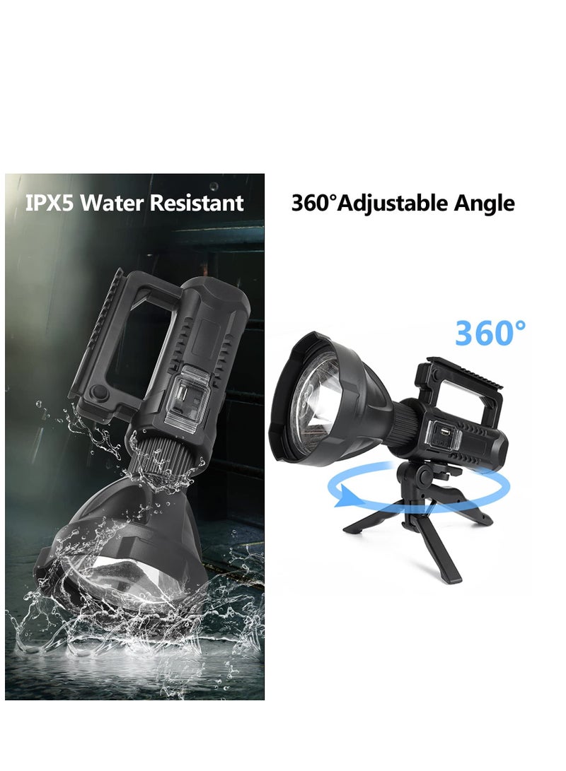 Super Bright Rechargeable Handheld Spotlight with 90000 Lumens, Waterproof LED Flashlight for Emergencies, 4 Modes Ideal for Fishing, Hunting, Hiking, and Camping - Image 3