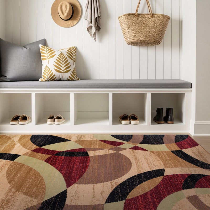 Rugshop Contemporary Abstract Circles Perfect for high Traffic Areas of Your Living RoomBedroomHome OfficeKitchen Area Rug 33 x 5 Multi - Image 2