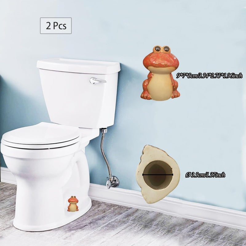 AKV Frog Toilet Bolt Caps Ceramic Toilet Bolt Covers Decorative Toilet Screw Cover Caps, Toilet Caps for Bottom of Toilet, Cute Toilet Bowl Bolt Covers for Bathroom Decor, Easy to install (Green+Red) - Image 4