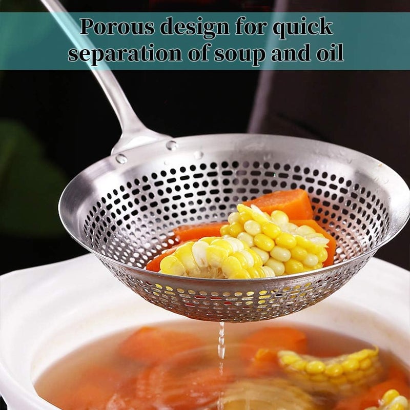 Marwall Stainless Steel SkimmerJharaStrainer for Draining Frying Kitchen Cooking Colander Spoon Utensil for Daily Use 18cm - Image 5