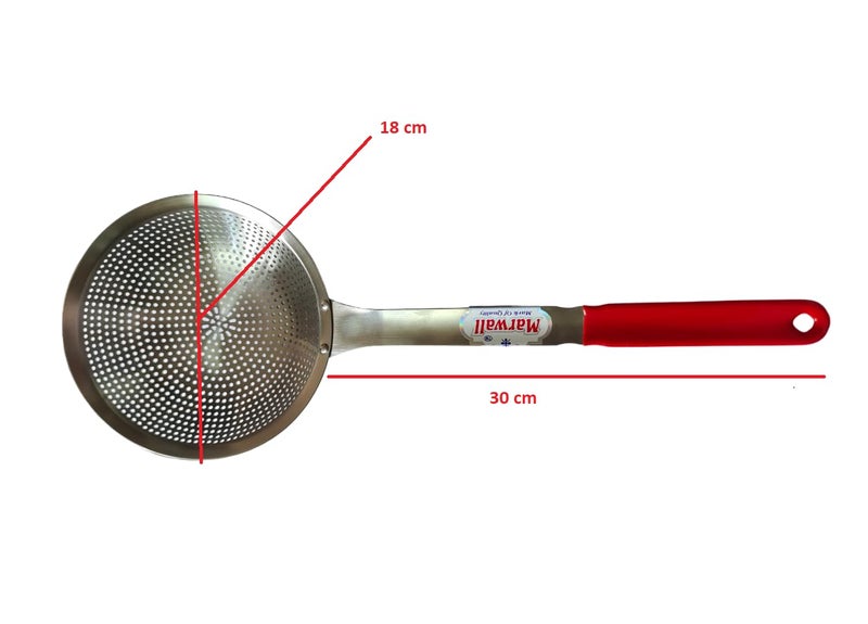 Marwall Stainless Steel SkimmerJharaStrainer for Draining Frying Kitchen Cooking Colander Spoon Utensil for Daily Use 18cm - Image 4
