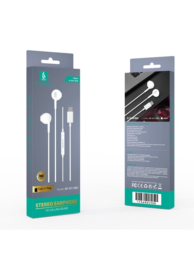 Starfire Premium Type-C Stereo Earphones In-Ear Wired Headphones with High Fidelity Sound, Built-in Microphone, Noise Isolation and Universal Type-C Compatibility - Image 4