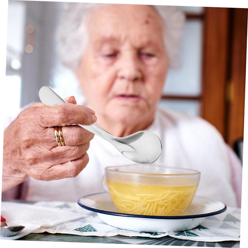 Angled Spoon Fork Set For Elderly Lightweight Adaptive Cutlery Silverware For Handicapped Adults - Image 5