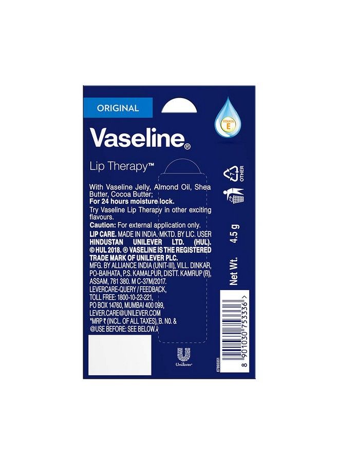 Vaseline Lip Therapy Original Chapstick Lip Balm Clear 4.5 Gram - Image 4
