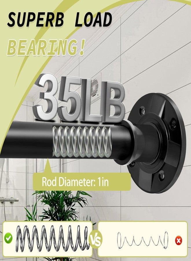 VIOREMOS Tension Curtain Rod 31 to112 In Extra Long Curtain Rod Adjustable Pole Heavy Duty Black Shower Curtain Rod for Bathroom Windows Room Divider Never Rust Anti-Slip - Image 2