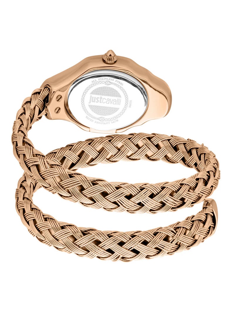 Just Cavalli ساعة جاست كافالي النسائية بتصميم مميز بقرص أبيض ولون وردي ذهبي - JC1L305M0045 - Image 2