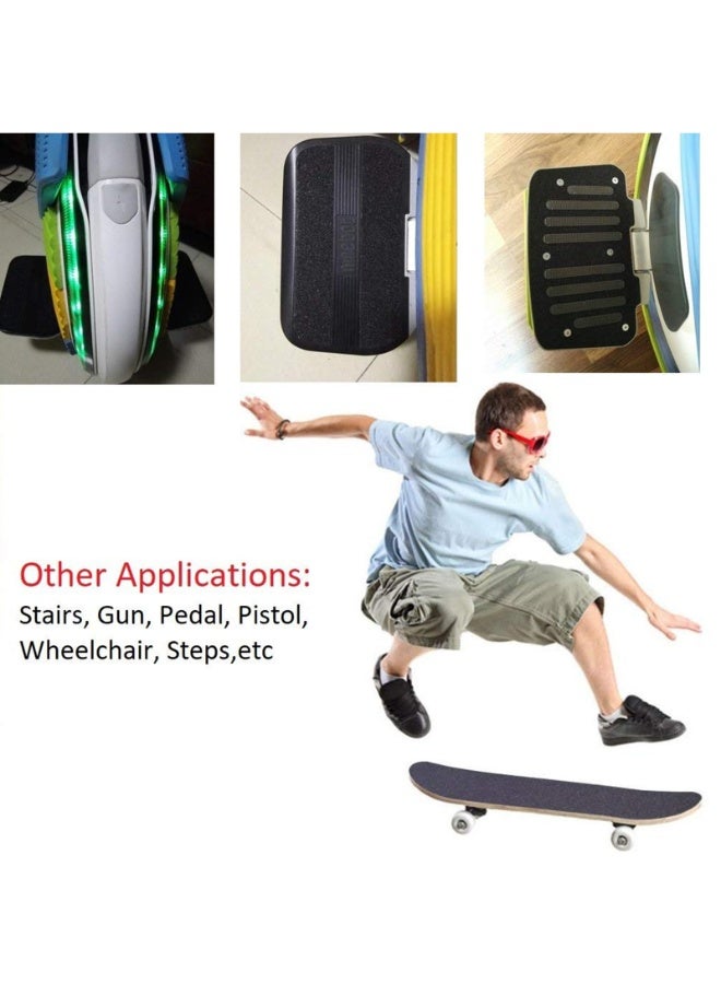 Generic 2PCS Black Skateboard Grip Tape Sheets, Bubble Free Water-proof Scooter Griptape,Longboard Griptape, averse Slip Sandpaper for Rollerboard Stairs Pedal Wheelchair Steps  - Image 3