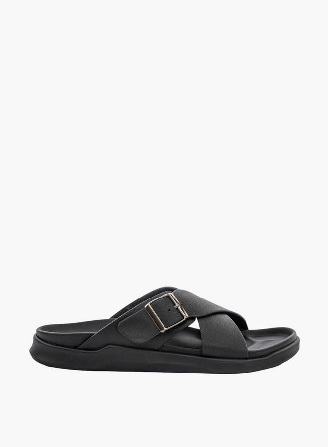 Le Confort Men Buckle Accent Cross-Strap Slip-On Sandals - Image 3