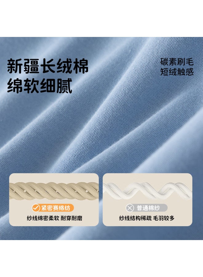 Dingguagua Youth Cotton Thermal Underwear Set Boys' Long Johns Autumn Pajamas Pure Cotton Blue Size 120