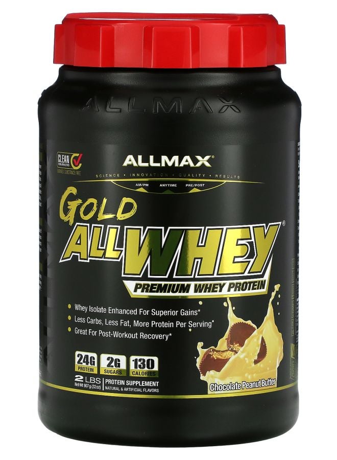 Allmax Gold AllWhey 100% Premium Whey Protein Chocolate Peanut Butter 2 lbs (907 g)