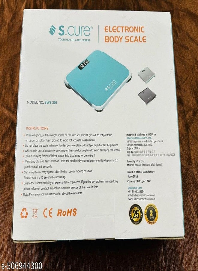 Anmol S Cure SWS 201 Digital Weighing Scale, 180 kg Capacity, Backlight Display, Bathroom Scale - Image 3