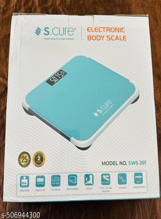 Anmol S Cure SWS 201 Digital Weighing Scale, 180 kg Capacity, Backlight Display, Bathroom Scale - Image 2