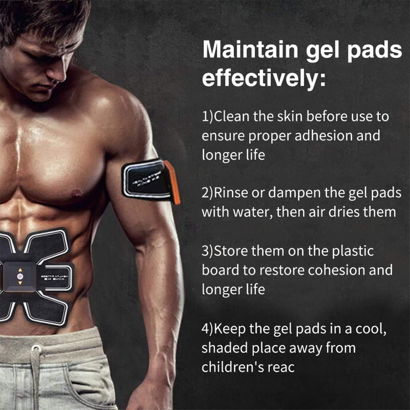 PAMASE 50Pcs/80Pcs Abs Stimulator Training Replacement Gel Sheet Pads for Abdominal Muscle Trainer, Accessory for Ab Workout Toning Belt - Image 4