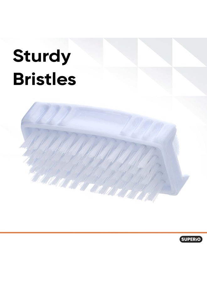 Superio Nail Brush with Pumice Stone Duel Side Shower Brush Bathroom Foot Scrubber exfoliate Dry Dead Skin Stiff Bristles Brush Removes Callus on Hand Heels Smooth Skin, (1) - Image 4