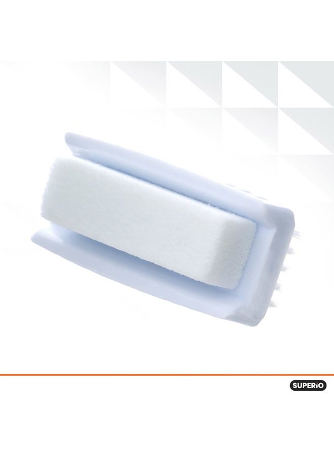 Superio Nail Brush with Pumice Stone Duel Side Shower Brush Bathroom Foot Scrubber exfoliate Dry Dead Skin Stiff Bristles Brush Removes Callus on Hand Heels Smooth Skin, (1) - Image 3