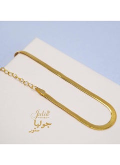 Julia Store 18K Gold Plated Stainless Steel Hypoallergic Snake Herringbone Bracelet  - Image 3