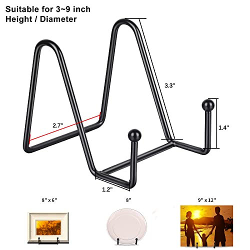 Decolore 5 Pack 3 Inch Small Easel Metal Display Stands - Black Iron Plate Holder for Picture, Decorative Plate, Book, Photo, Artistic Work (5 pcs) - Image 2