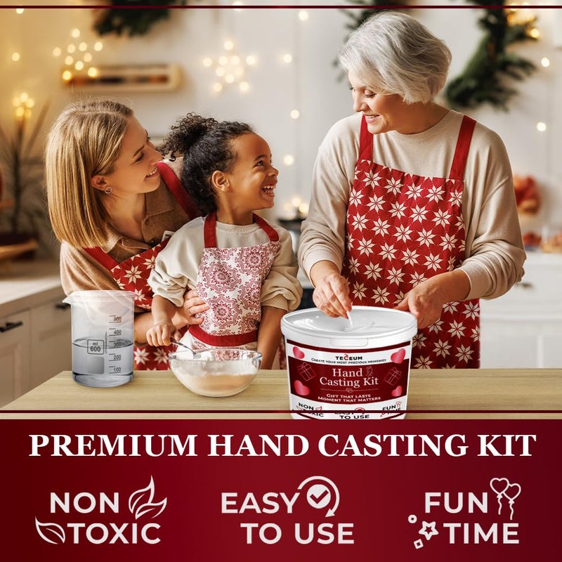 TECEUM Hand Casting Kit â€“ Unique Gift for Babies & Adults â€“ Ideal DIY Gift for Your Loved Ones, Couples, Family â€“ For Wedding, Anniversary, Baby Shower, Motherâ€™s Day, Christmas â€“ Romantic Gifts â€“ Kit1 - Image 3