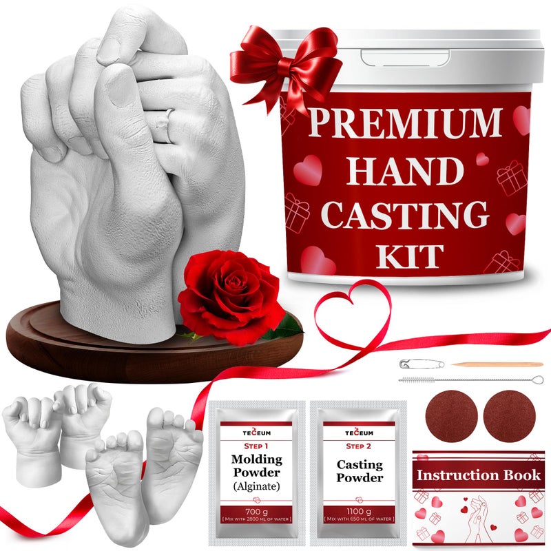 TECEUM Hand Casting Kit â€“ Unique Gift for Babies & Adults â€“ Ideal DIY Gift for Your Loved Ones, Couples, Family â€“ For Wedding, Anniversary, Baby Shower, Motherâ€™s Day, Christmas â€“ Romantic Gifts â€“ Kit1 - Image 1