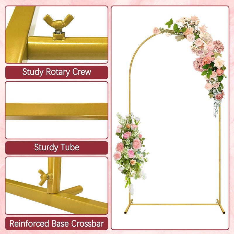 DaiUni 7.2FT Wedding Arch Backdrop Stand and Cover Set, Metal Balloon Arch Stand and Cover for Birthday Party Wedding Ceremony Bridal Baby Shower Graduation Decoration - Image 4