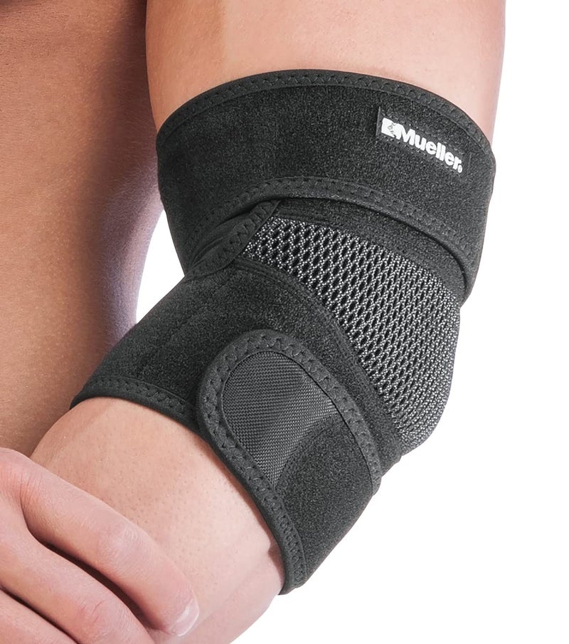MUELLER Sports Medicine Adjustable Elbow Support Sleeve, Elbow Pain Relief Brace for Men and Women, Black, One Size - Image 2