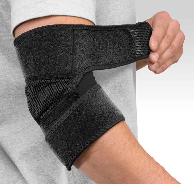 MUELLER Sports Medicine Adjustable Elbow Support Sleeve, Elbow Pain Relief Brace for Men and Women, Black, One Size - Image 3
