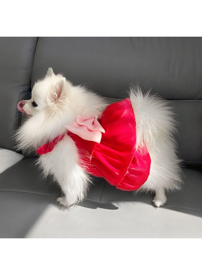 A.M Pet clothes princess dress streamer yarn new summer model sun protection dress thin sun protection for dogs Teddy bear - Image 2