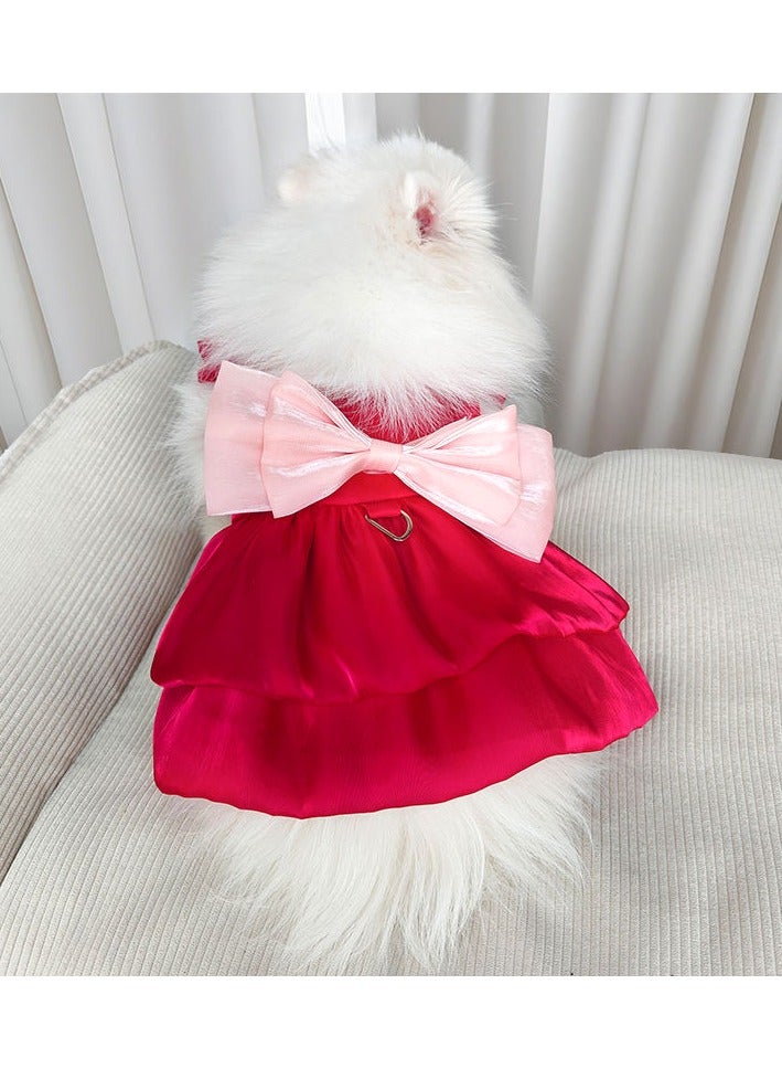 A.M Pet clothes princess dress streamer yarn new summer model sun protection dress thin sun protection for dogs Teddy bear - Image 1