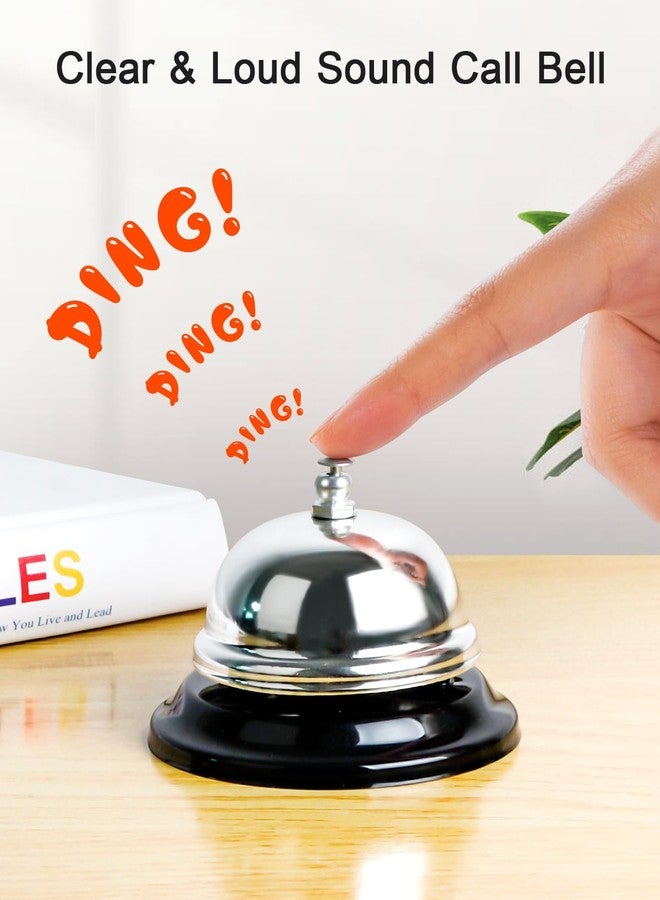 Anyongora Call Bell 3.35 Inch Diameter with Metal Anti-Rust Construction, Desk Bell, Service Bell for Hotels, Schools, Restaurants, Kitchen, Shop, Hospitals, Desk Service Bell, Silver - Image 4