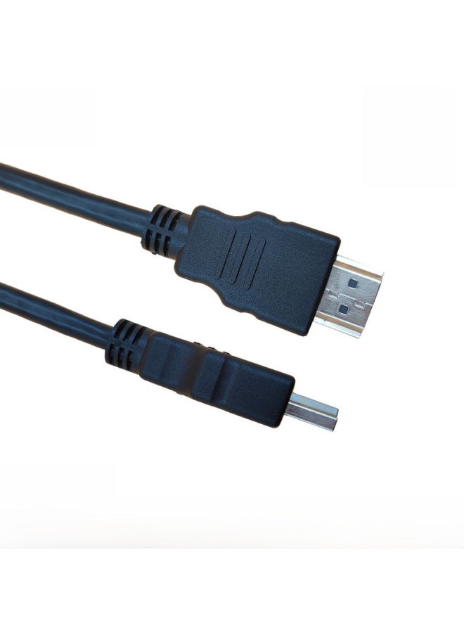 Spot Hdmi HD Data Line 1 Meter 1.5 Meter Computer Top Box Display Monitoring Hdmi HD Line-Color:Black-Line Length:14+1od5.5 Black 1.5m - Image 2