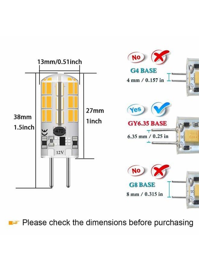 Lacnooe مصباح LED بقاعدة بي-بين GY6.35 G6.35 بقوة 4 واط AC DC 12 فولت من سيليكا جل كريستال دافئ أبيض 2700K-3000K للإضاءة المناظر الطبيعية، نوع JC، معادل 25 واط - 30 واط لمصابيح هالوجين Q35/CL/T4 (عبوة 5) 4 واط دافئ أبيض G4-4W-SG-4 - Image 2