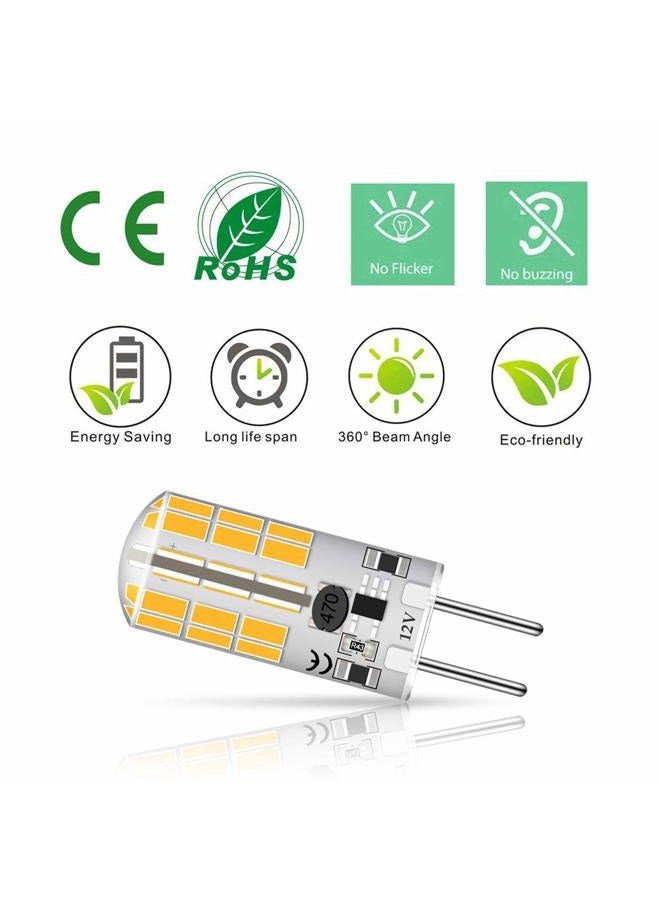 Lacnooe مصباح LED بقاعدة بي-بين GY6.35 G6.35 بقوة 4 واط AC DC 12 فولت من سيليكا جل كريستال دافئ أبيض 2700K-3000K للإضاءة المناظر الطبيعية، نوع JC، معادل 25 واط - 30 واط لمصابيح هالوجين Q35/CL/T4 (عبوة 5) 4 واط دافئ أبيض G4-4W-SG-4 - Image 5