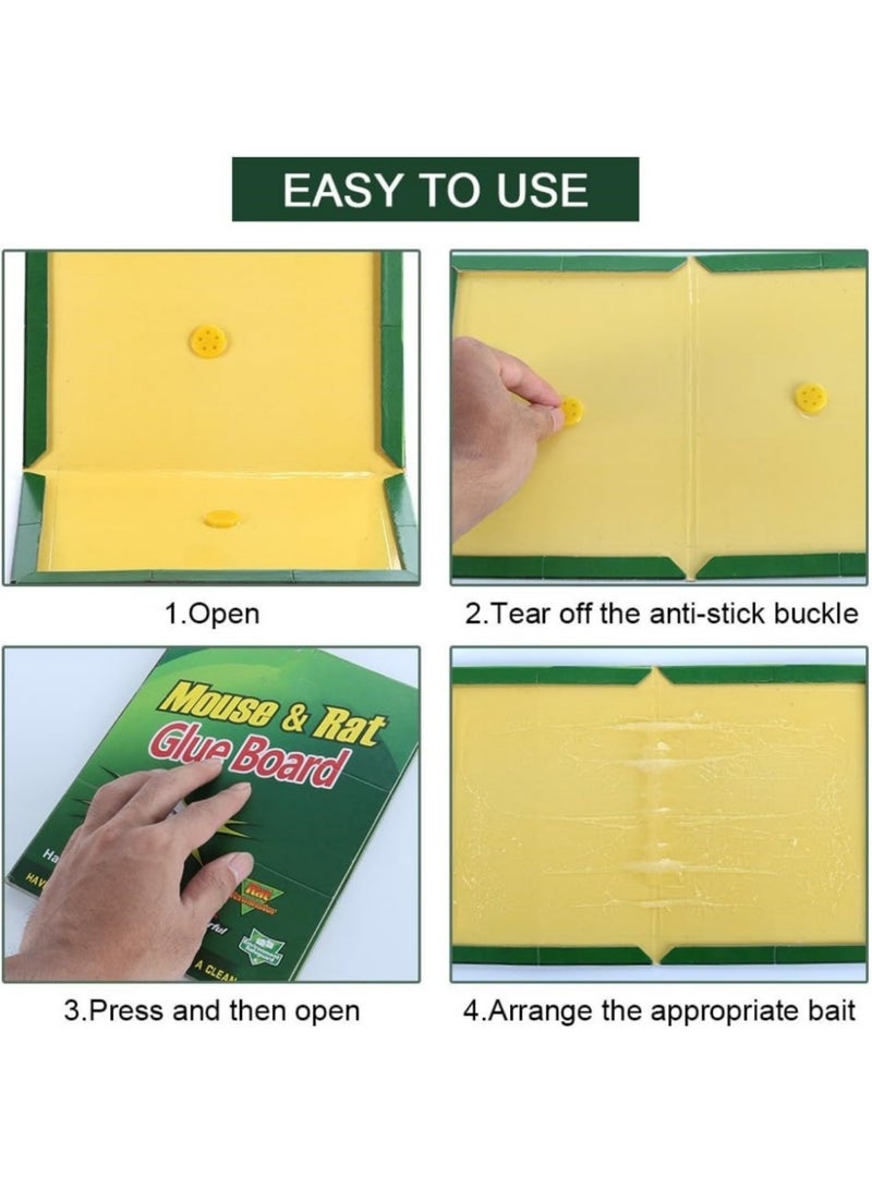 saykfoe [5-Pack] Mouse Rat Glue Trap, Super Sticky Adhesive Glue Board Traps for Mice Rats Catches Indoor&Outdoor, Trampas para Ratones, Extra Strength Heavy Duty Large Size Pads - Image 4
