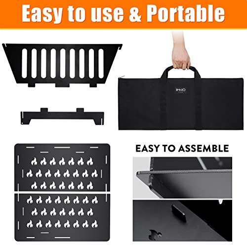 INNO STAGE Fire Pit 25 Inch Outdoor Outside Wood Burning Portable Firepit Log Stove Fireplace for BBQ Camping Campfire Bonfire Backyard Garden Picnic Patio with Carrying Bag - Image 3