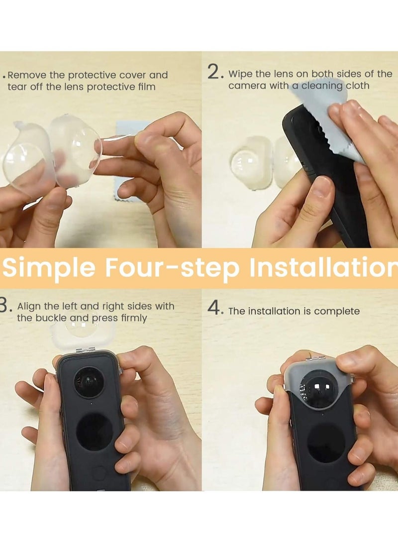 Captaintech Lens Guards for Insta360 ONE X2, Transparent Protective Case for Insta 360 ONE X2 Panoramic Action Camera Accessory, Accessories for Insta 360 ONE X2 - Image 5