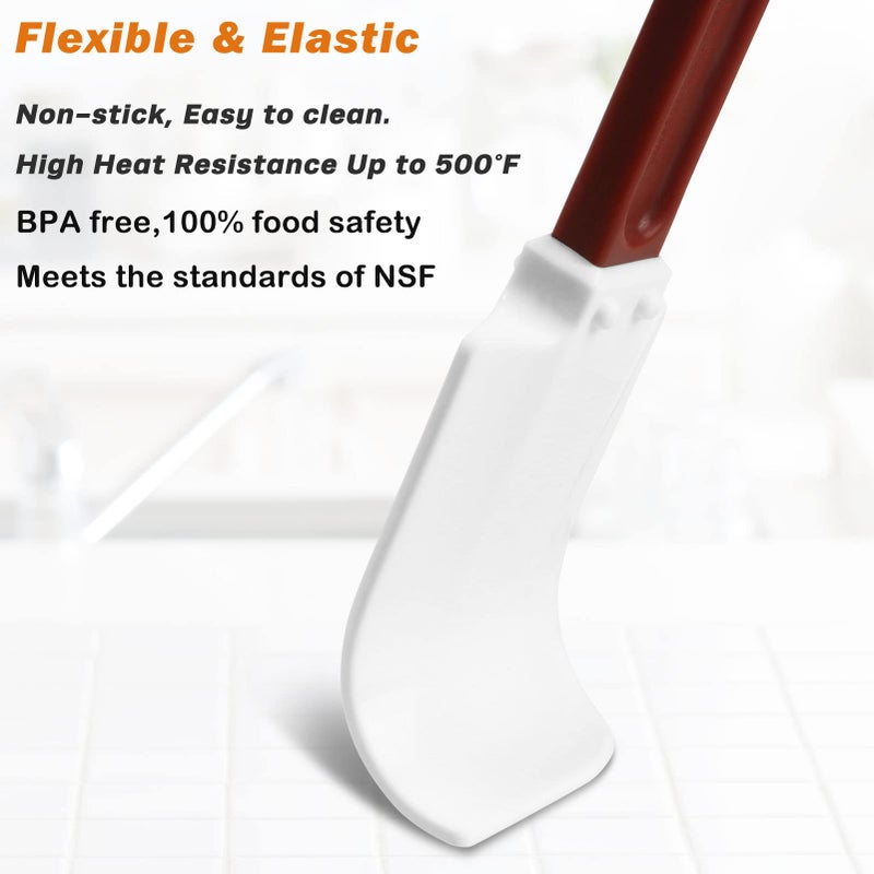 ReneeChef High-Temp Silicone Spatulas, 10'' Commercial Spatula 500Â°F Heat-Resistant Non-Stick Silicone Scraper, Set of 2 (10-Inch, NSF) - Image 2