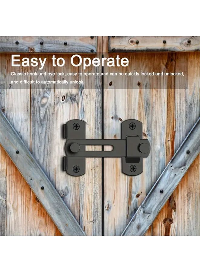 Black Steel Barn Door Lock 180 Degree Flip Sliding Latch With Manual Handle Mortise Lock For Garage Bathroom Outdoor Unfinished Finish Normal Door Handing 7 6 Inch Length 3 94 Inch Width Includes Mounting Screws Bathroom Privacy Lock Minimalist Door Lock Durable Door Hardware - Image 5