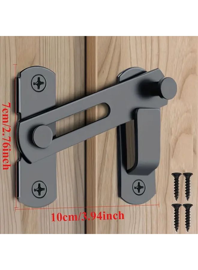Black Steel Barn Door Lock 180 Degree Flip Sliding Latch With Manual Handle Mortise Lock For Garage Bathroom Outdoor Unfinished Finish Normal Door Handing 7 6 Inch Length 3 94 Inch Width Includes Mounting Screws Bathroom Privacy Lock Minimalist Door Lock Durable Door Hardware - Image 1