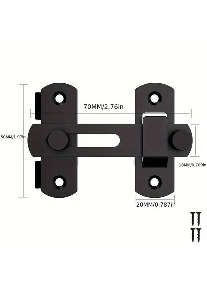 Black Steel Barn Door Lock 180 Degree Flip Sliding Latch With Manual Handle Mortise Lock For Garage Bathroom Outdoor Unfinished Finish Normal Door Handing 7 6 Inch Length 3 94 Inch Width Includes Mounting Screws Bathroom Privacy Lock Minimalist Door Lock Durable Door Hardware - Image 3