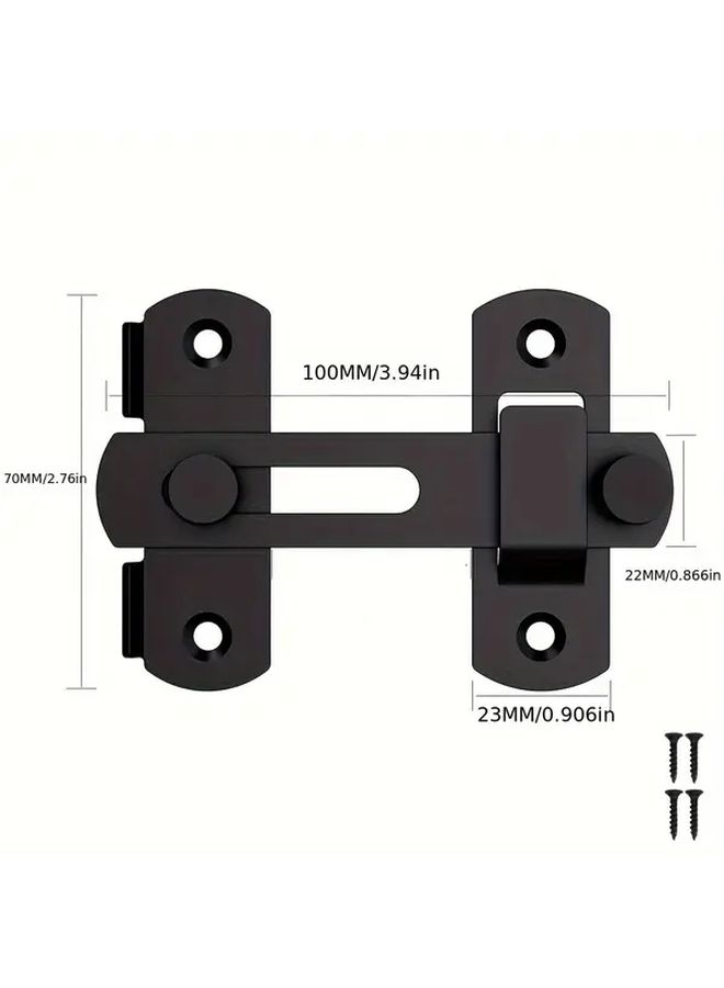 Black Steel Barn Door Lock 180 Degree Flip Sliding Latch With Manual Handle Mortise Lock For Garage Bathroom Outdoor Unfinished Finish Normal Door Handing 7 6 Inch Length 3 94 Inch Width Includes Mounting Screws Bathroom Privacy Lock Minimalist Door Lock Durable Door Hardware - Image 2