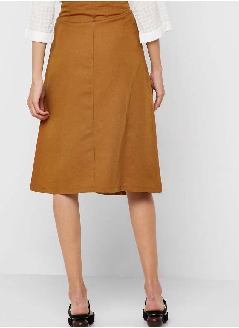 KOTON Button Detail Tie Waist Skirt