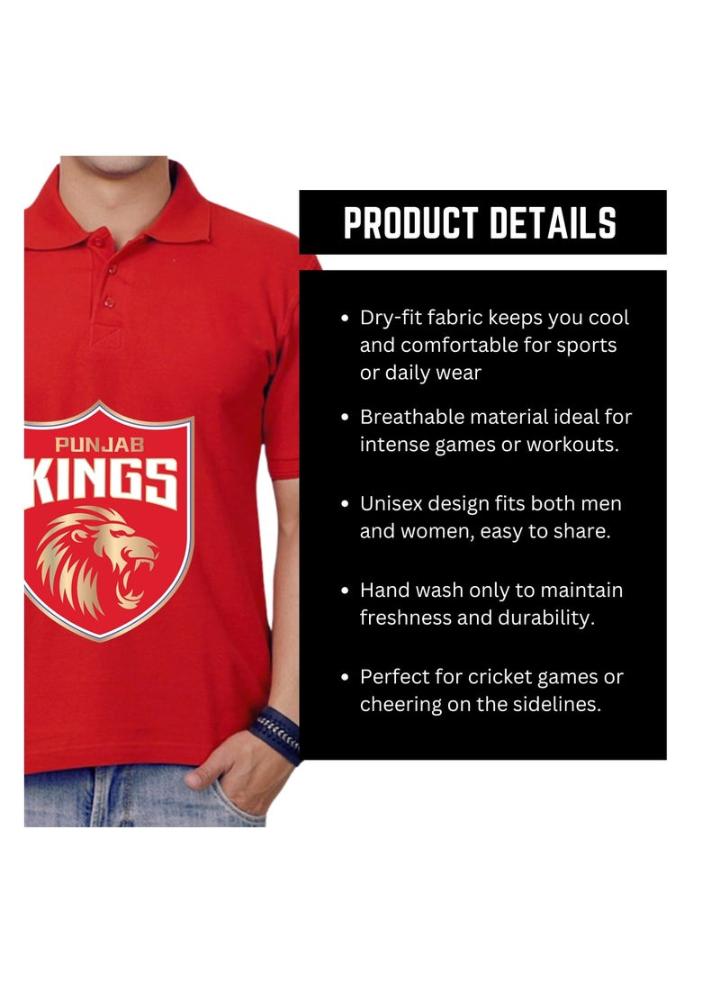 PRINTSHOP4ME Punjab Cricket Men's Dry-Fit Polo Neck T-Shirt|Tshirt With Cap|Soft&Breathable Sportswear For Cricket Lovers|Wear It For Games - Image 4