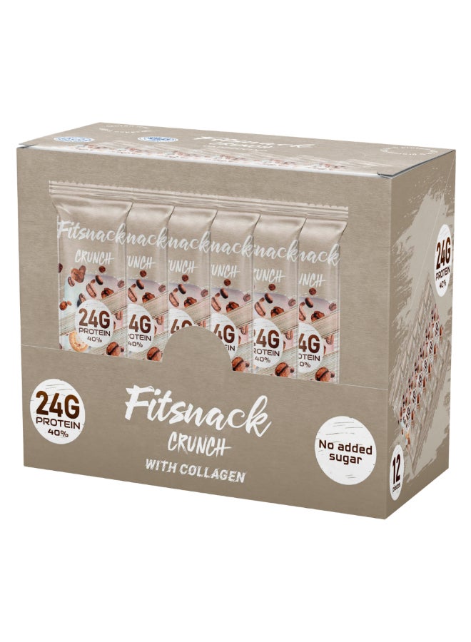 Fitsnack Crunch Cappuccino Protein Bar, 24% Protein, No Added Sugar, Coffee Flavored Protein Bar - Image 4