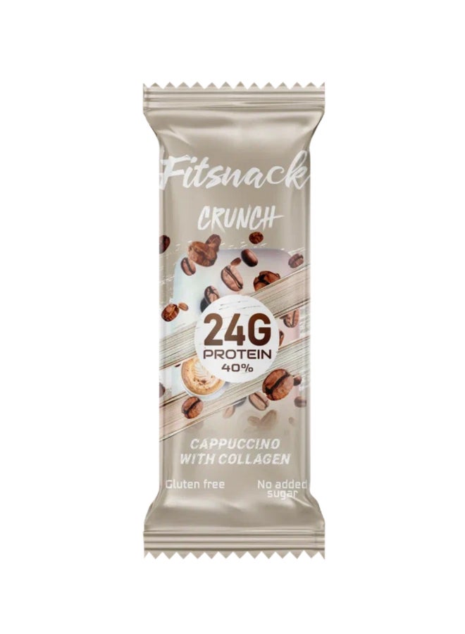 Fitsnack Crunch Cappuccino Protein Bar, 24% Protein, No Added Sugar, Coffee Flavored Protein Bar - Image 1