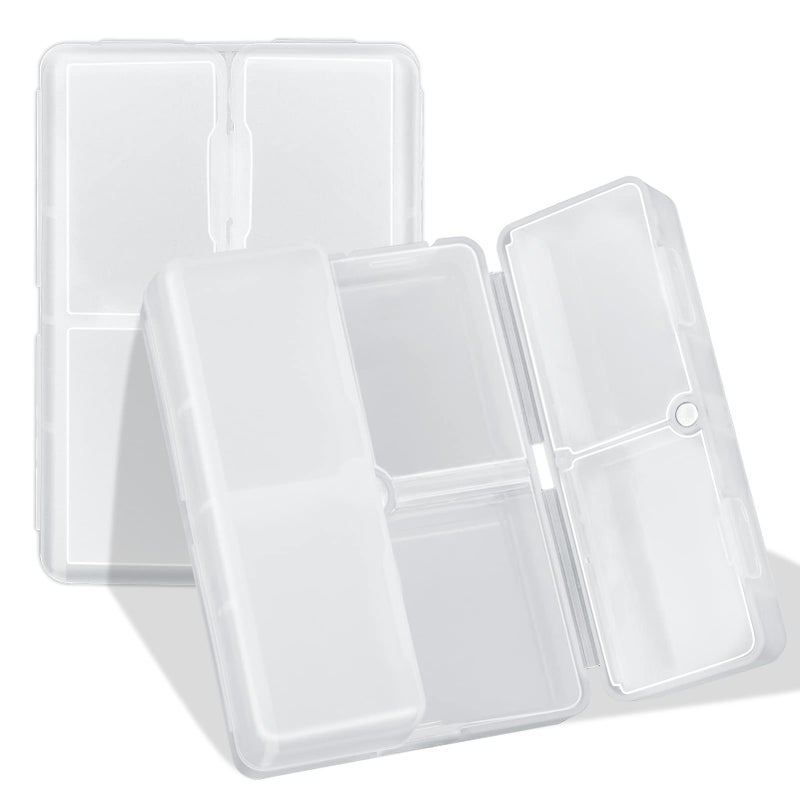 FYY Daily Pill Organizer, 7 Compartments Portable Pill Case Travel Pill Organizer,[Folding Design] Pill Box for Purse Pocket to Hold Vitamins,Cod Liver Oil,Supplements and Medication-Clear - Image 1