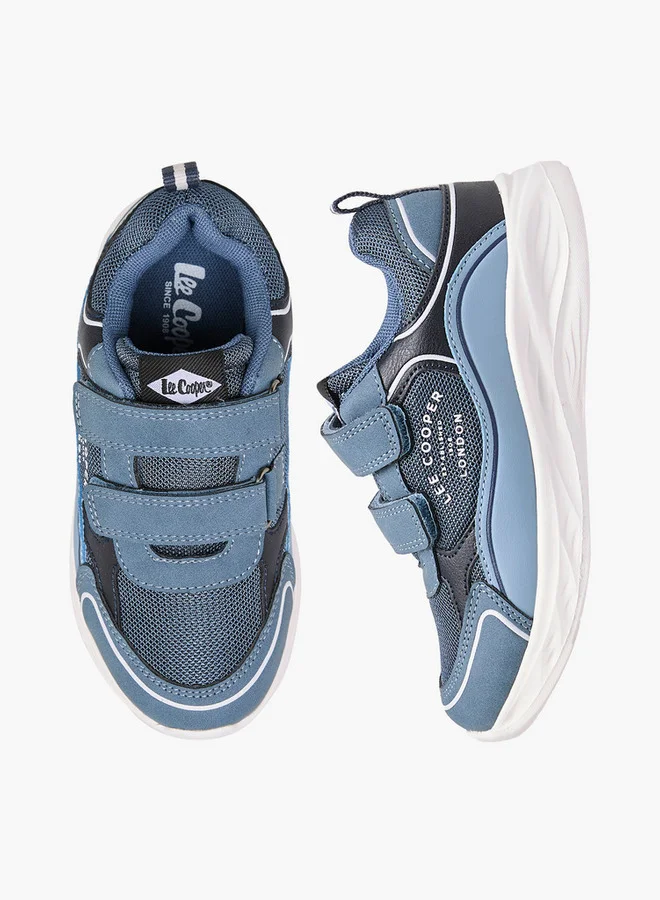 Lee Cooper Boys' Panelled Sneakers with Hook and Loop Closure